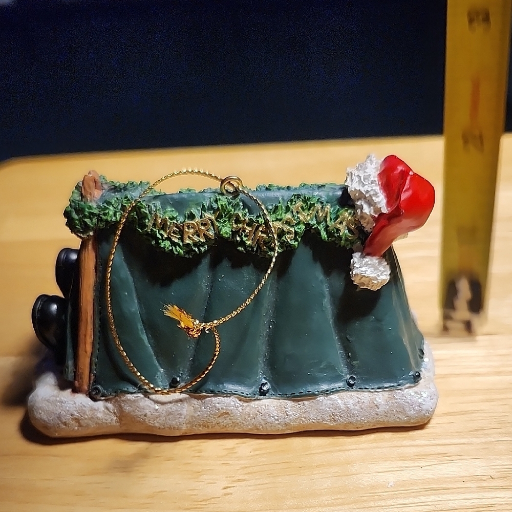 Camping Santa (Sleeping In Green Tent) Holiday Ornament - Picture 6 of 8